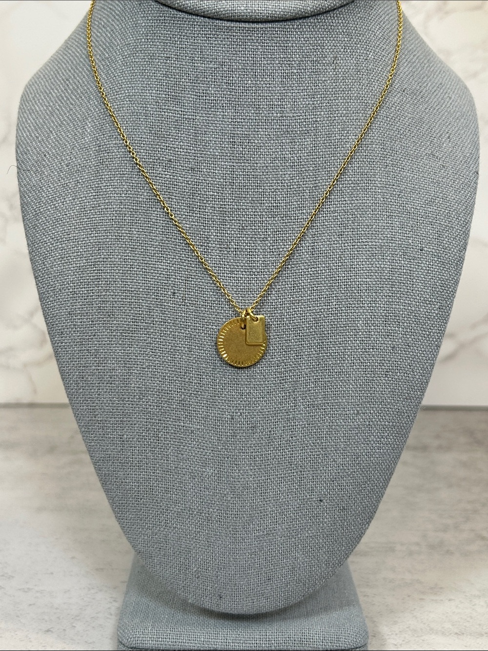 Madewell Gold Double Charm Pendant Necklace